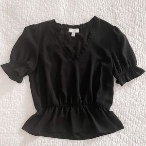 Topshop ruffle detail top